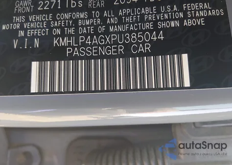 2023 Hyundai Elantra Limited z USA, uszkodzony, nr VIN KMHLP4AGXPU385044